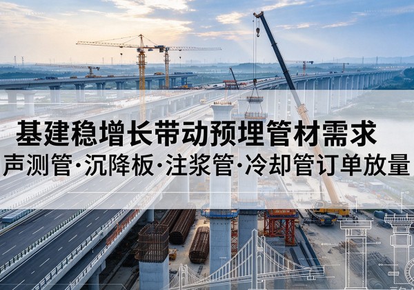 灵璧基建稳增长带动预埋监测管材需求，声测管、沉降板、注浆管订单持续放量